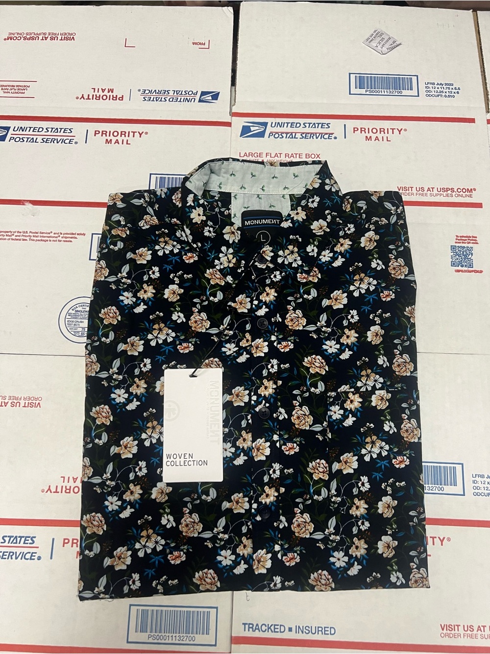 Men's Floral Button-Up Shirt.monument